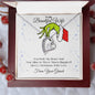 To My Beautiful Wife | Mine Is Three Times Happier | Forever Love Necklace | Funny Grinch Stole My Heart Christmas, Christmas Necklace For Wife, Love Necklace Gifts, Heart Necklace