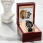 To Dad / The Man / Father's Day Gift for Dad Open Works Watch Self-winding Leather Band Water Resistant Luxury Gift Box