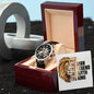 To Dad / The Man / Father's Day Gift for Dad Open Works Watch Self-winding Leather Band Water Resistant Luxury Gift Box