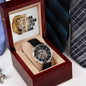 To Dad / The Man / Father's Day Gift for Dad Open Works Watch Self-winding Leather Band Water Resistant Luxury Gift Box
