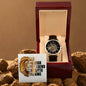 To Dad / The Man / Father's Day Gift for Dad Open Works Watch Self-winding Leather Band Water Resistant Luxury Gift Box