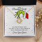 To My Beautiful Wife | My Heart Is Three Times Happier | Love Knot Necklace | Funny Grinch Stole My Heart Christmas, Christmas Necklace For Wife, Love Necklace Gifts, Heart Necklace