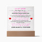 To My Mom | Never Forget I Love You | Square Acrylic Plaque