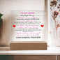 To My Mom | Never Forget I Love You | Square Acrylic Plaque