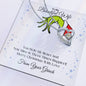 To My Beautiful Wife | Mine Is Three Times Happier | Forever Love Necklace | Funny Grinch Stole My Heart Christmas, Christmas Necklace For Wife, Love Necklace Gifts, Heart Necklace