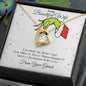 To My Beautiful Wife | Mine Is Three Times Happier | Forever Love Necklace | Funny Grinch Stole My Heart Christmas, Christmas Necklace For Wife, Love Necklace Gifts, Heart Necklace