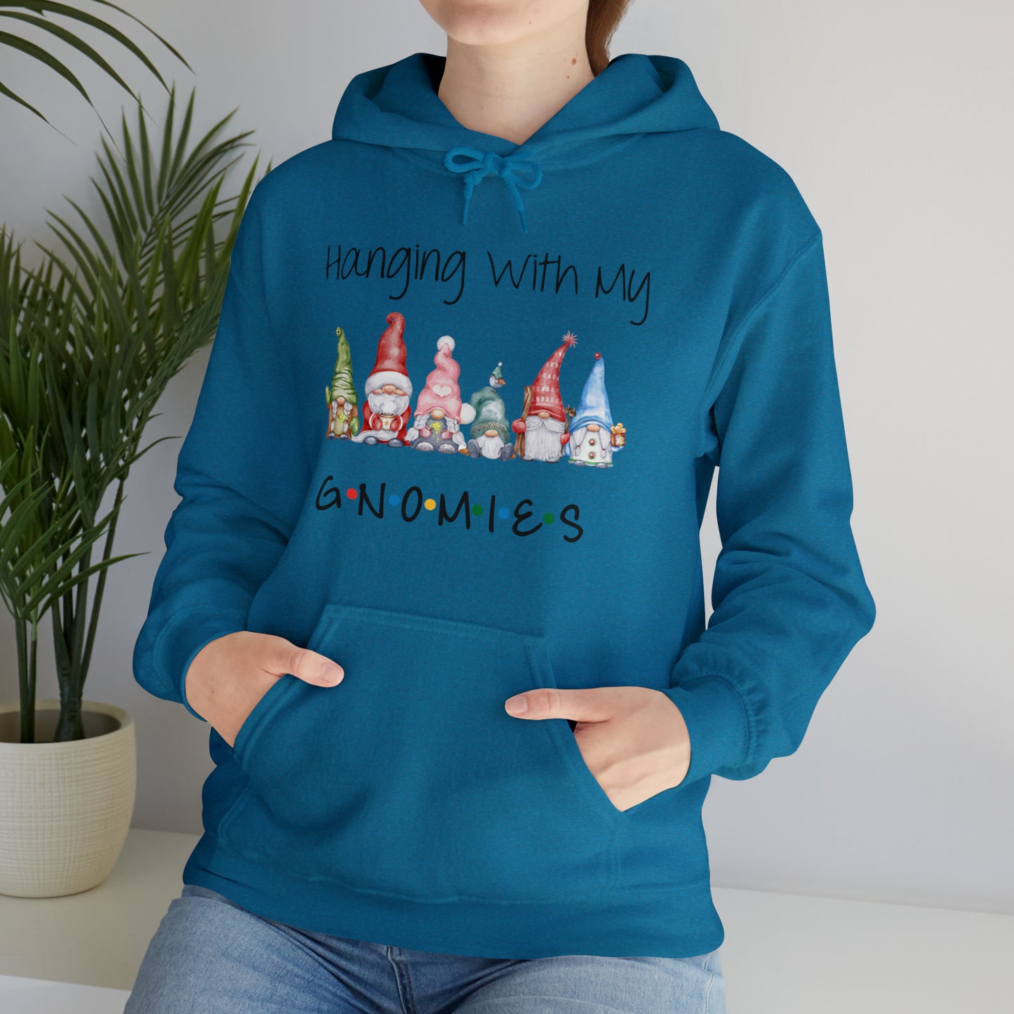 Hanging With My Gnomies Hoodie Sweatshirt - Merry Christmas Hoodie Sweatshirt - Hanging Christmas Hoodie - Christmas Gnomies Hoodie - Santa Gnome Hooded Sweatshirt