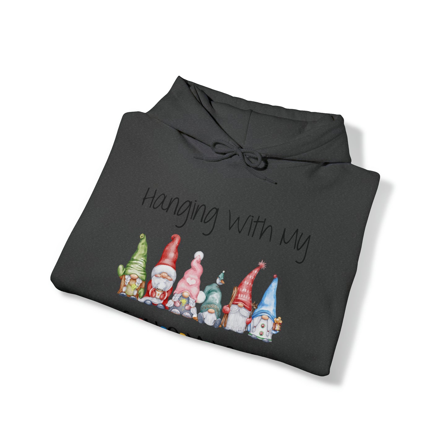 Hanging With My Gnomies Hoodie Sweatshirt - Merry Christmas Hoodie Sweatshirt - Hanging Christmas Hoodie - Christmas Gnomies Hoodie - Santa Gnome Hooded Sweatshirt