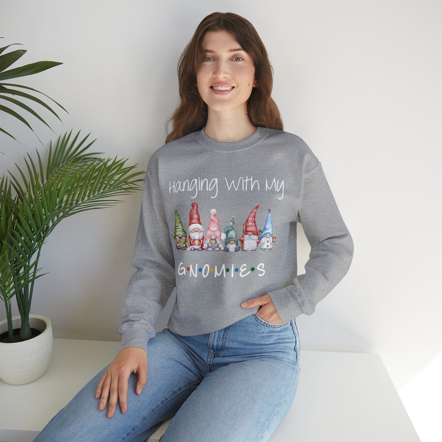 Hanging With My Gnomies Sweatshirt - Merry Christmas Sweatshirt - Hanging Christmas Sweatshirt - Christmas Gnomies Sweatshirt - Santa Gnome Crewneck Sweatshirt