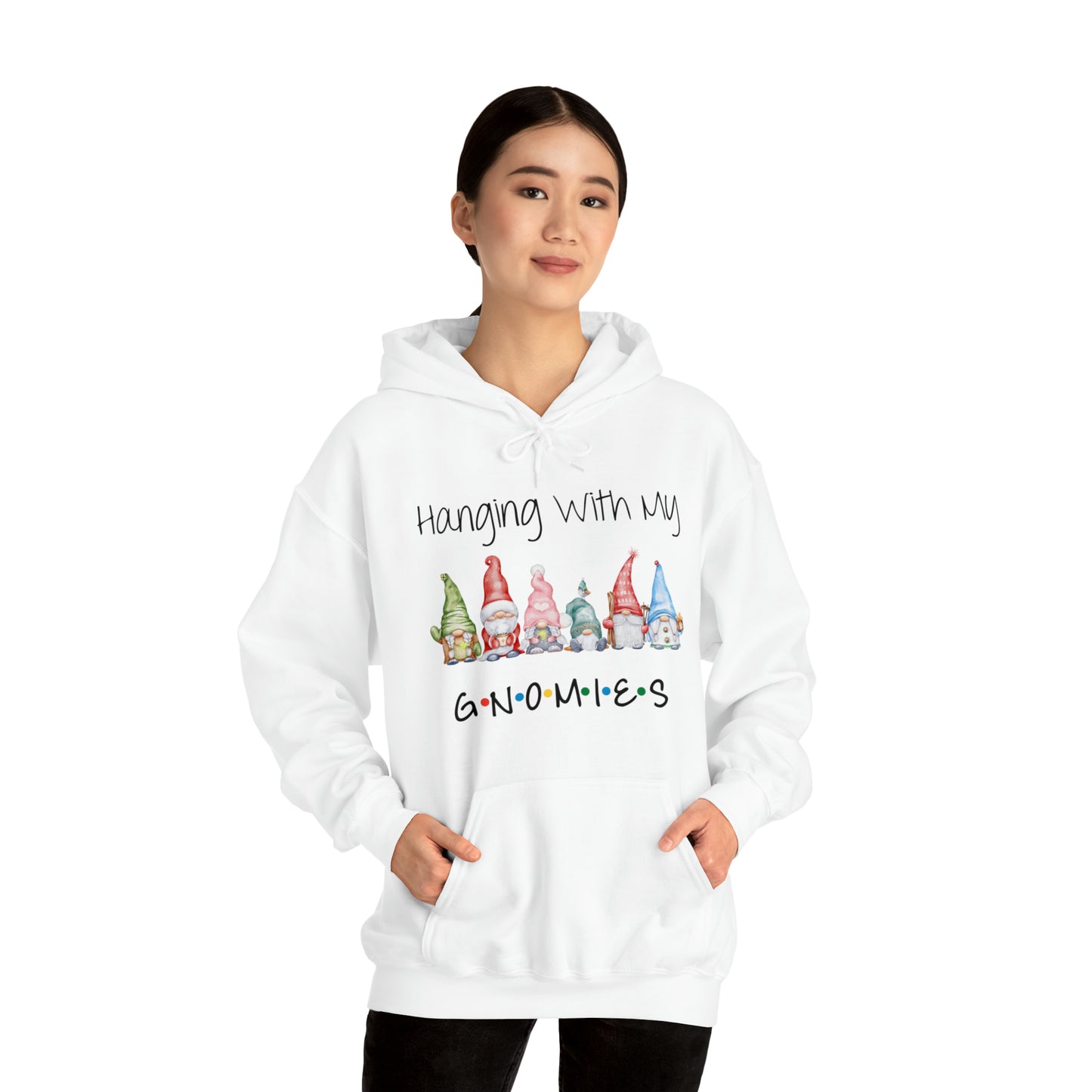 Hanging With My Gnomies Hoodie Sweatshirt - Merry Christmas Hoodie Sweatshirt - Hanging Christmas Hoodie - Christmas Gnomies Hoodie - Santa Gnome Hooded Sweatshirt