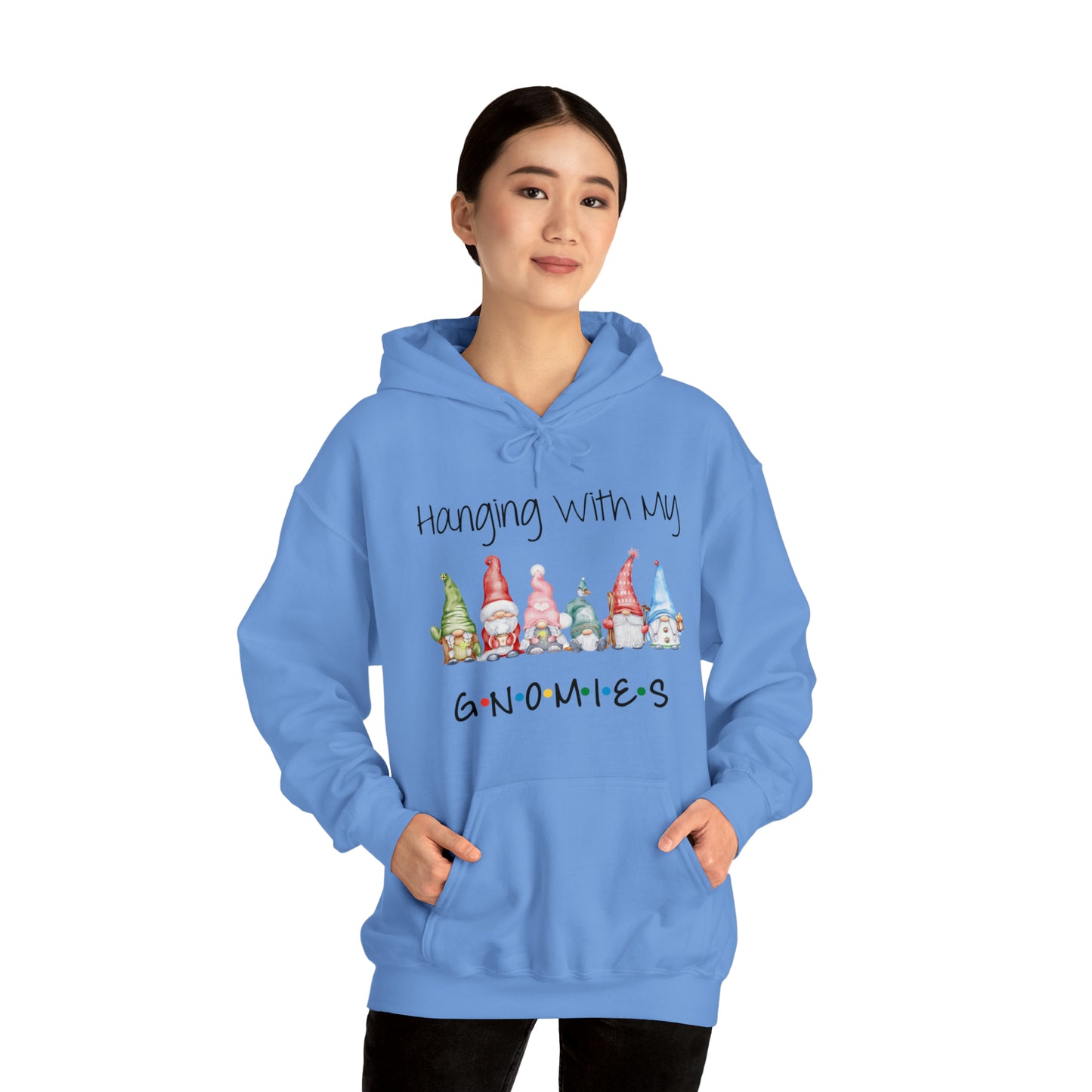 Hanging With My Gnomies Hoodie Sweatshirt - Merry Christmas Hoodie Sweatshirt - Hanging Christmas Hoodie - Christmas Gnomies Hoodie - Santa Gnome Hooded Sweatshirt