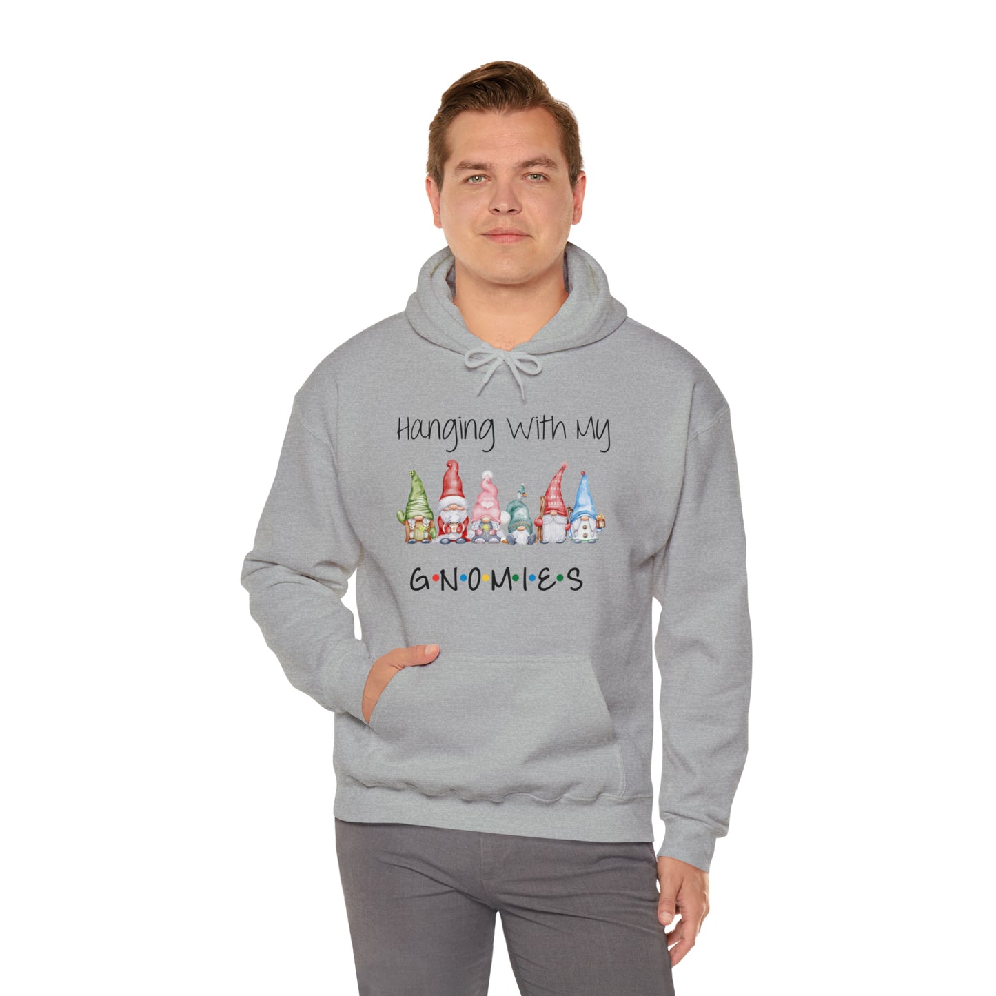 Hanging With My Gnomies Hoodie Sweatshirt - Merry Christmas Hoodie Sweatshirt - Hanging Christmas Hoodie - Christmas Gnomies Hoodie - Santa Gnome Hooded Sweatshirt