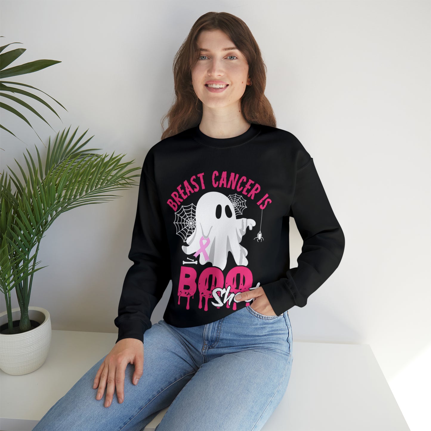 Breast Cancer Is Boo Sheet 2 Crewneck Sweatshirt