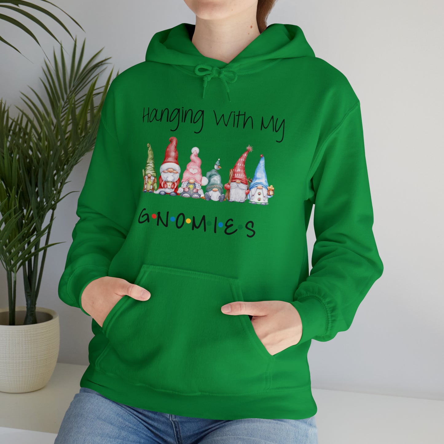 Hanging With My Gnomies Hoodie Sweatshirt - Merry Christmas Hoodie Sweatshirt - Hanging Christmas Hoodie - Christmas Gnomies Hoodie - Santa Gnome Hooded Sweatshirt