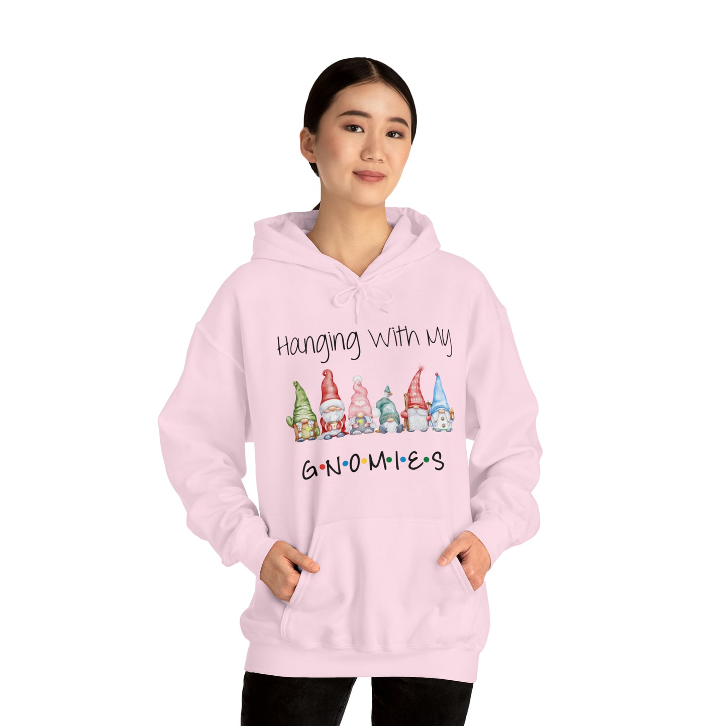 Hanging With My Gnomies Hoodie Sweatshirt - Merry Christmas Hoodie Sweatshirt - Hanging Christmas Hoodie - Christmas Gnomies Hoodie - Santa Gnome Hooded Sweatshirt