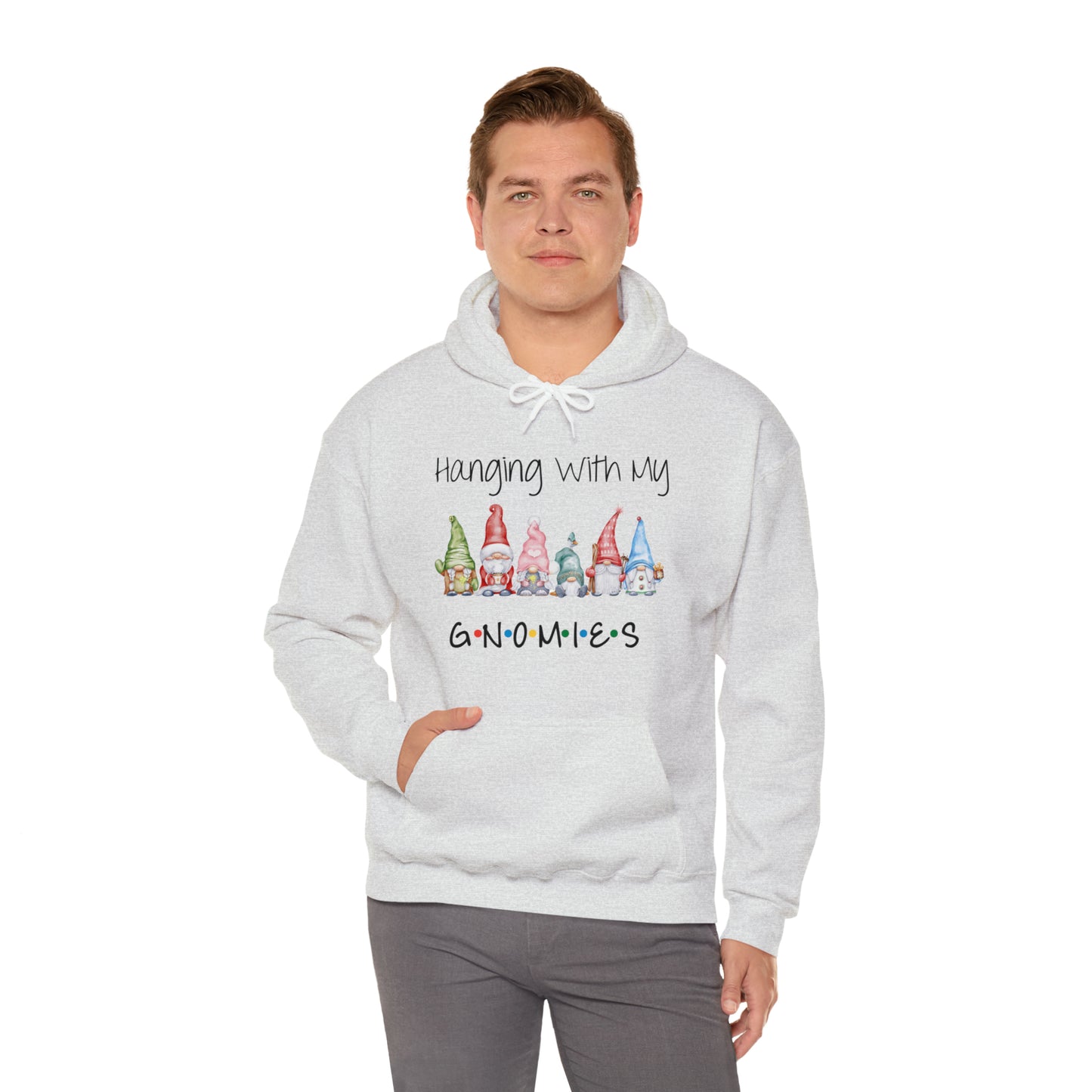 Hanging With My Gnomies Hoodie Sweatshirt - Merry Christmas Hoodie Sweatshirt - Hanging Christmas Hoodie - Christmas Gnomies Hoodie - Santa Gnome Hooded Sweatshirt