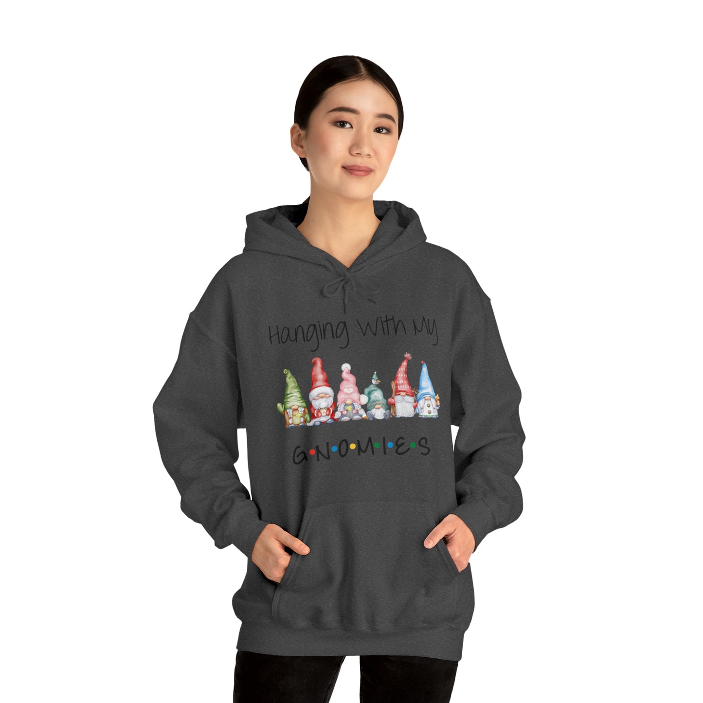 Hanging With My Gnomies Hoodie Sweatshirt - Merry Christmas Hoodie Sweatshirt - Hanging Christmas Hoodie - Christmas Gnomies Hoodie - Santa Gnome Hooded Sweatshirt