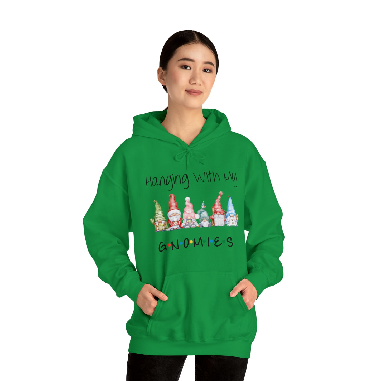 Hanging With My Gnomies Hoodie Sweatshirt - Merry Christmas Hoodie Sweatshirt - Hanging Christmas Hoodie - Christmas Gnomies Hoodie - Santa Gnome Hooded Sweatshirt