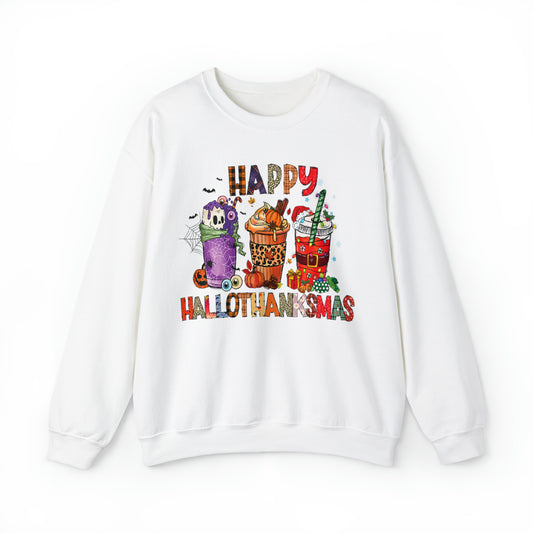 Happy Hallothanksmas Sweater, Hallothanksmas Crewneck, Christmas Sweater, Halloween Shirt, Thanksgiving Sweatshirt, Coffee Lover Gift