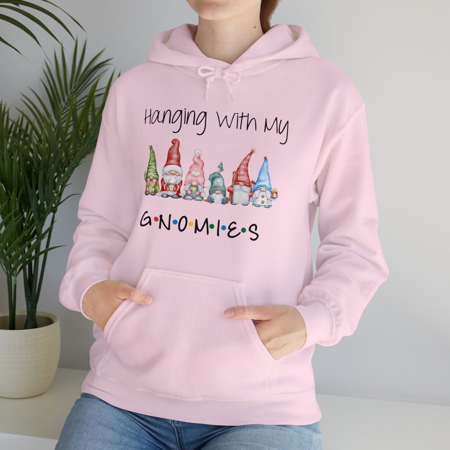 Hanging With My Gnomies Hoodie Sweatshirt - Merry Christmas Hoodie Sweatshirt - Hanging Christmas Hoodie - Christmas Gnomies Hoodie - Santa Gnome Hooded Sweatshirt