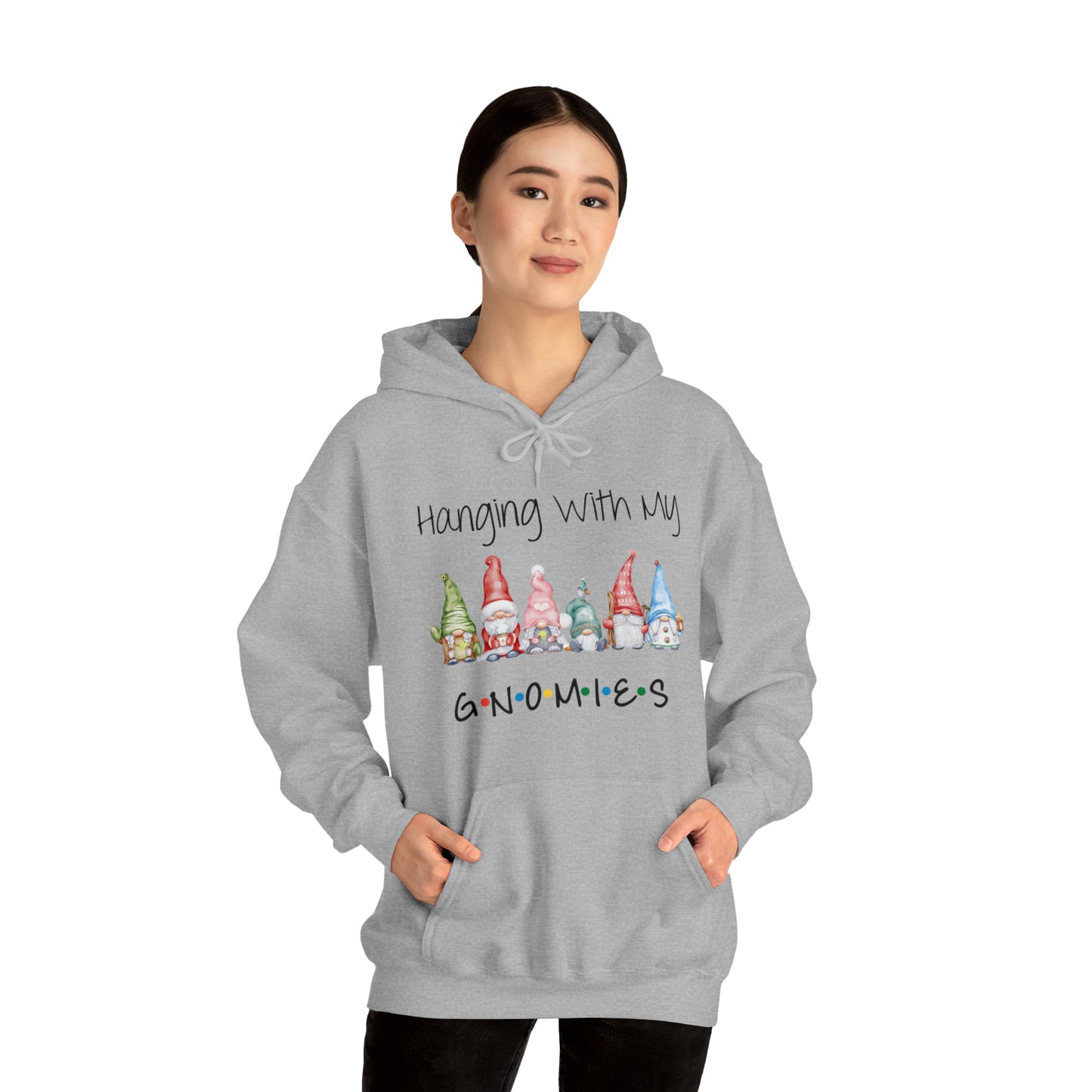 Hanging With My Gnomies Hoodie Sweatshirt - Merry Christmas Hoodie Sweatshirt - Hanging Christmas Hoodie - Christmas Gnomies Hoodie - Santa Gnome Hooded Sweatshirt