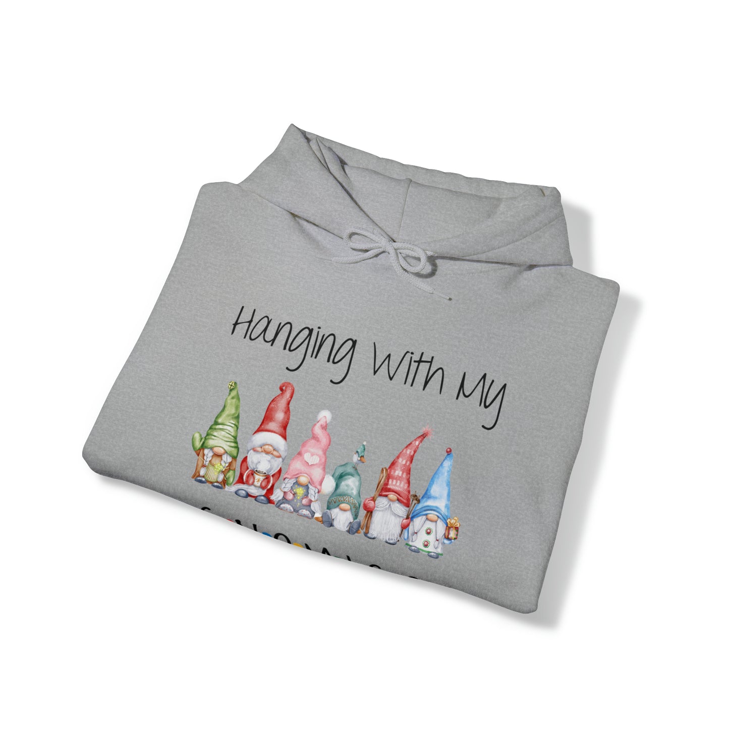 Hanging With My Gnomies Hoodie Sweatshirt - Merry Christmas Hoodie Sweatshirt - Hanging Christmas Hoodie - Christmas Gnomies Hoodie - Santa Gnome Hooded Sweatshirt