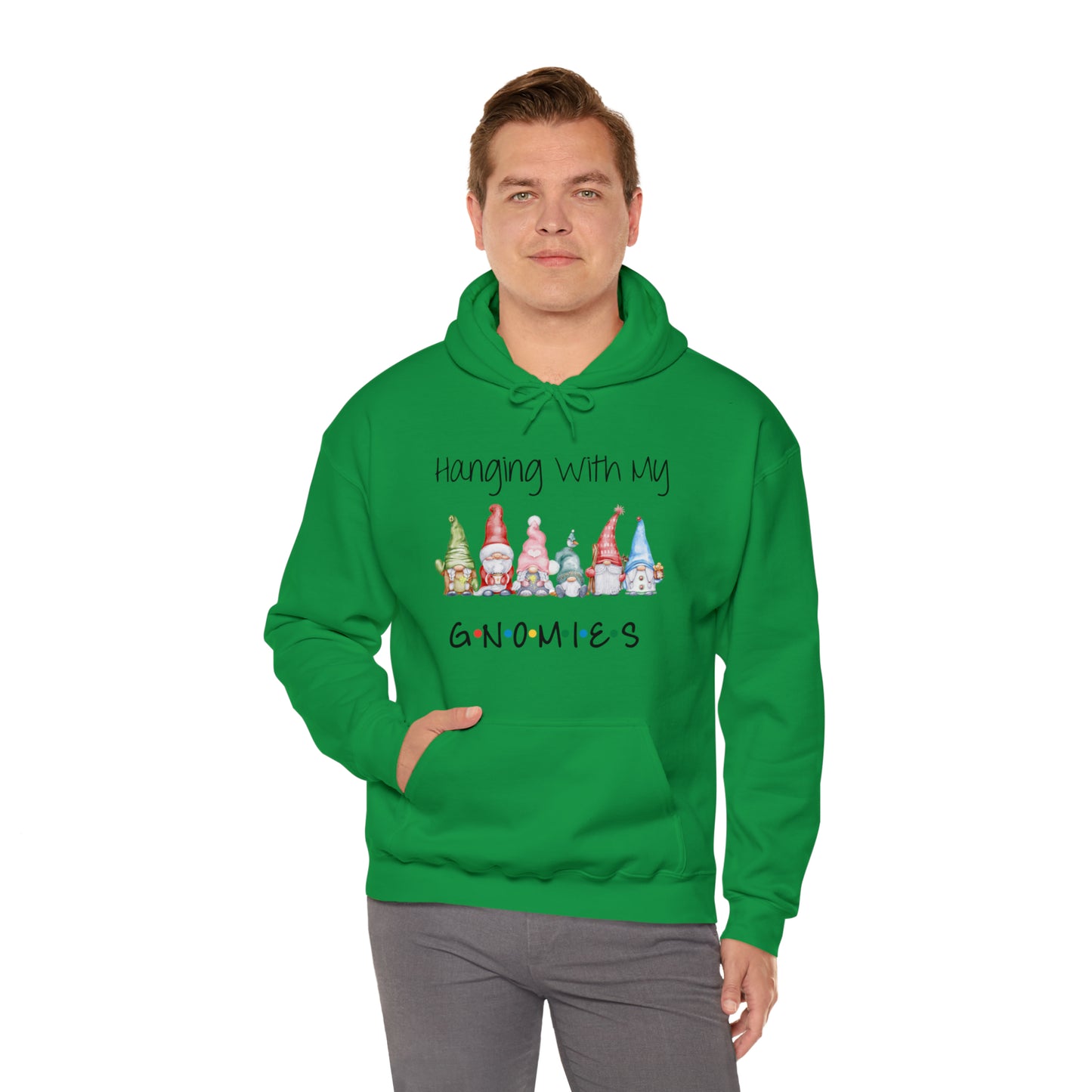 Hanging With My Gnomies Hoodie Sweatshirt - Merry Christmas Hoodie Sweatshirt - Hanging Christmas Hoodie - Christmas Gnomies Hoodie - Santa Gnome Hooded Sweatshirt