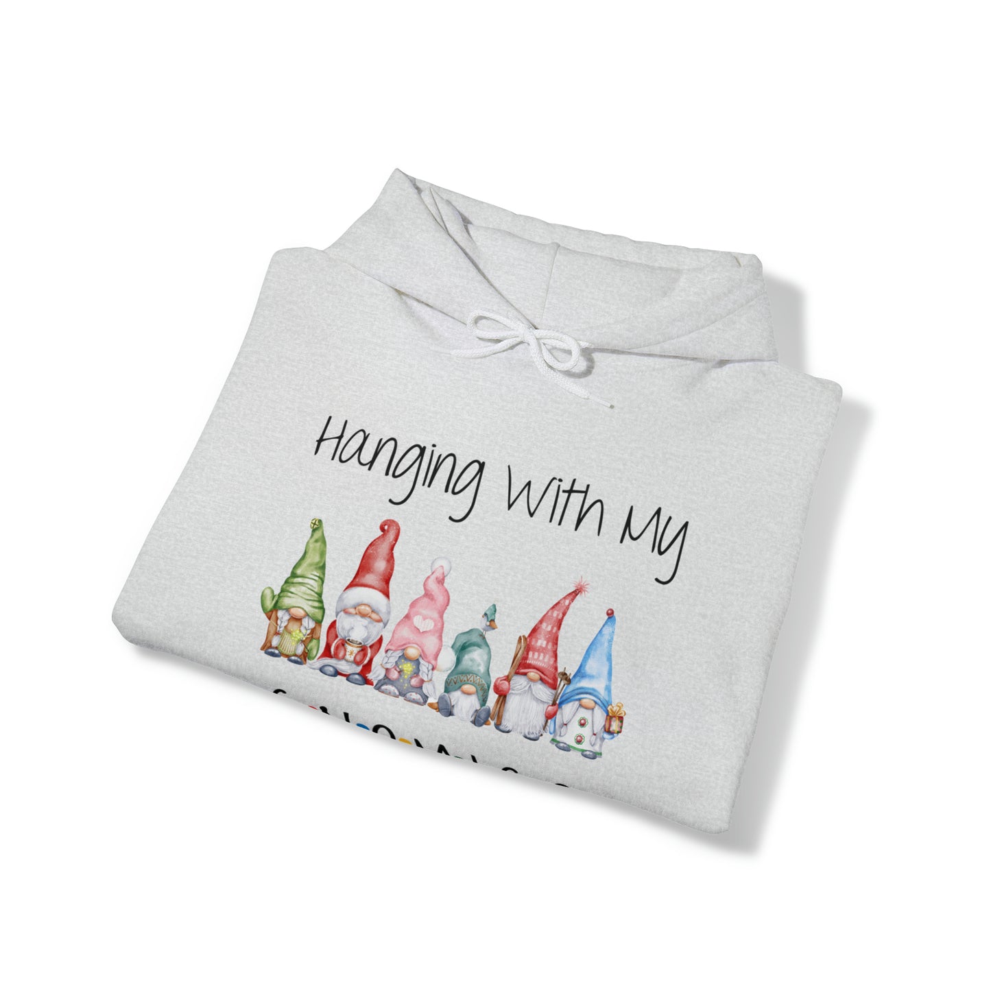 Hanging With My Gnomies Hoodie Sweatshirt - Merry Christmas Hoodie Sweatshirt - Hanging Christmas Hoodie - Christmas Gnomies Hoodie - Santa Gnome Hooded Sweatshirt