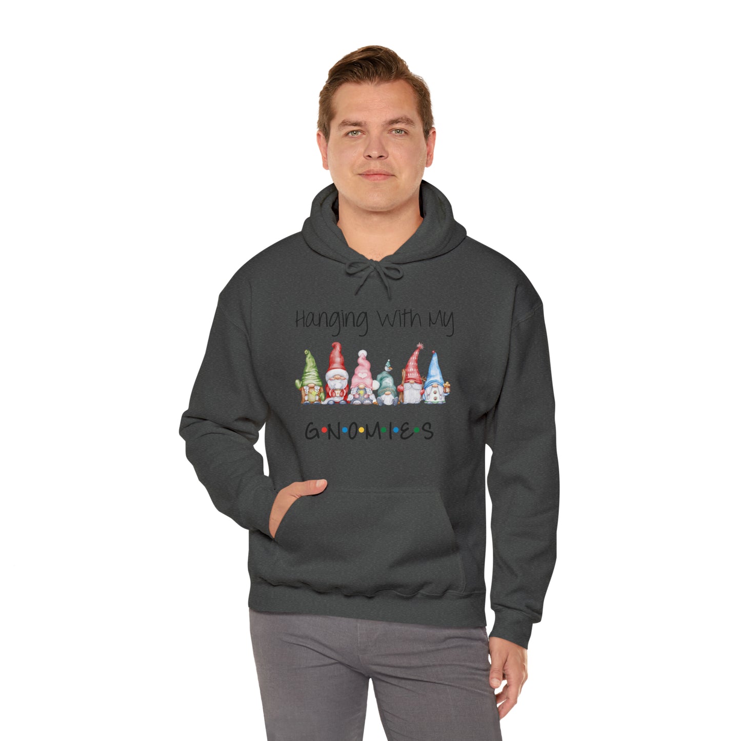 Hanging With My Gnomies Hoodie Sweatshirt - Merry Christmas Hoodie Sweatshirt - Hanging Christmas Hoodie - Christmas Gnomies Hoodie - Santa Gnome Hooded Sweatshirt