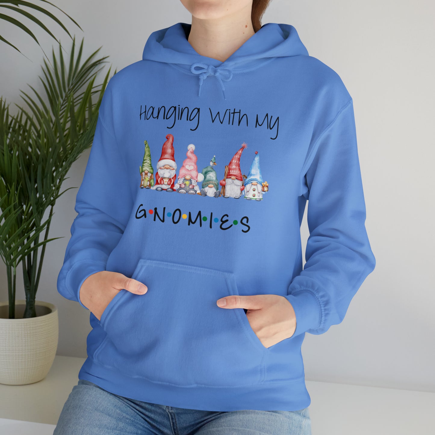 Hanging With My Gnomies Hoodie Sweatshirt - Merry Christmas Hoodie Sweatshirt - Hanging Christmas Hoodie - Christmas Gnomies Hoodie - Santa Gnome Hooded Sweatshirt