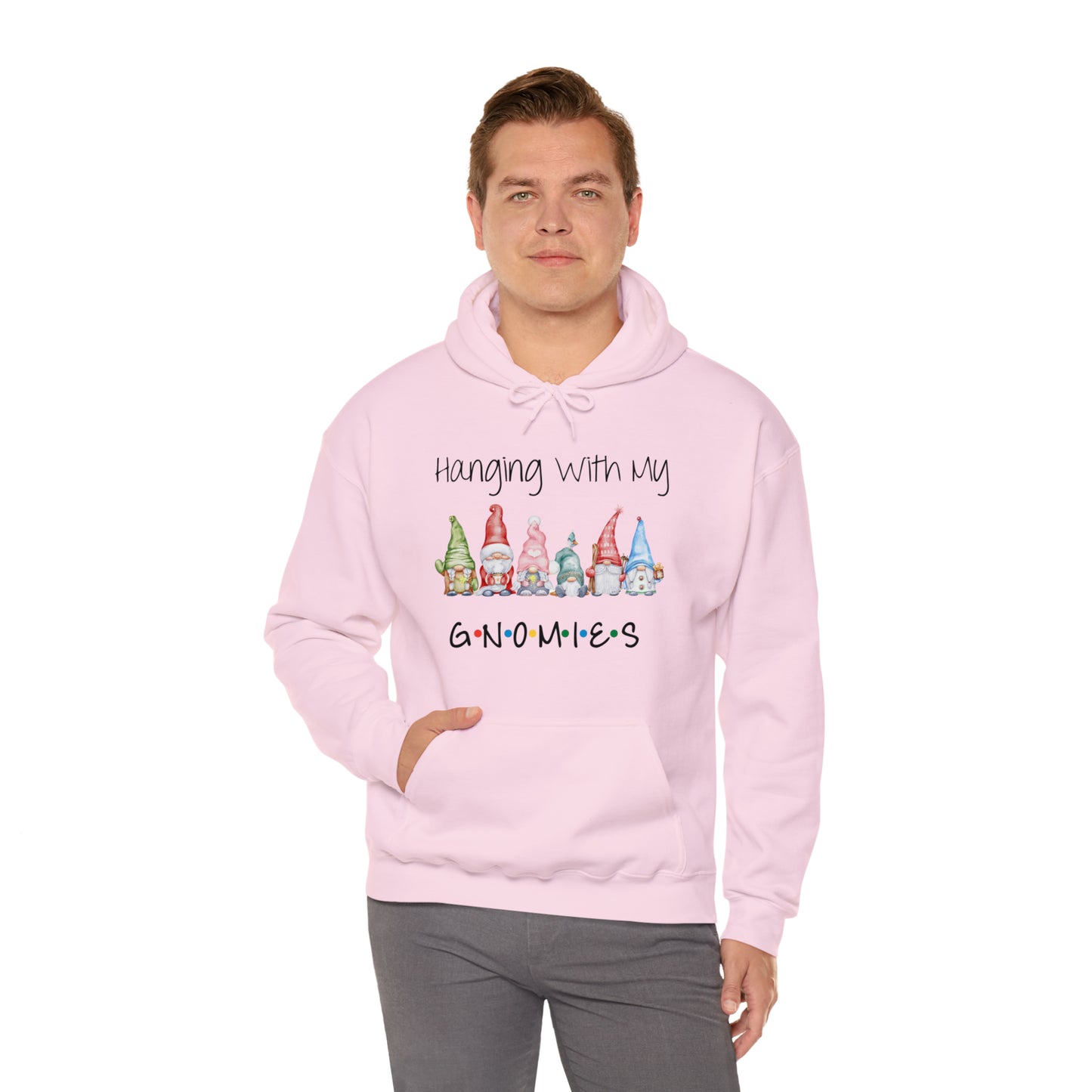 Hanging With My Gnomies Hoodie Sweatshirt - Merry Christmas Hoodie Sweatshirt - Hanging Christmas Hoodie - Christmas Gnomies Hoodie - Santa Gnome Hooded Sweatshirt