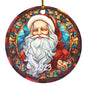 Santa 2023 Ornament, 2023 Christmas Decoration, Holiday Gift Idea, Heirloom Keepsake, Round MDF, Bauble Present, Vintage Santa