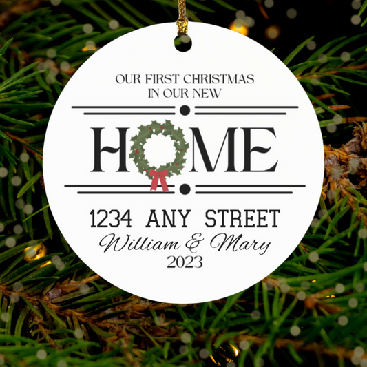 New Home Ornament - New Home Christmas Ornament 2023 - Wreath New House Ornament