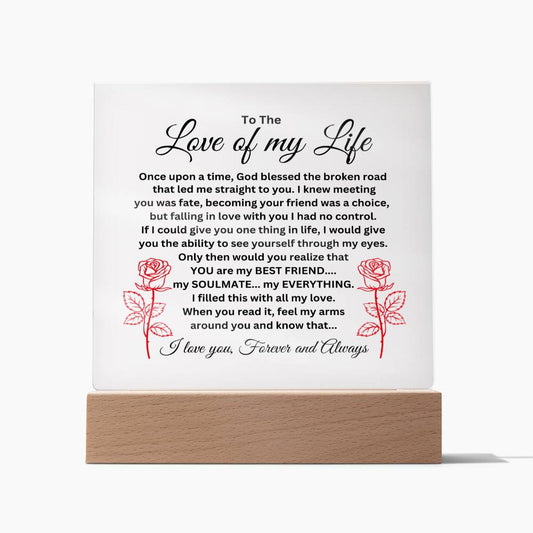 To The Love Of My Life | You Are My Best Friend | Square Acrylic Plaque