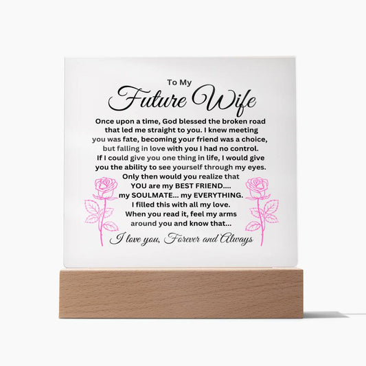 To My Future Wife | Once Upon A Time... | Square Acrylic Plaque