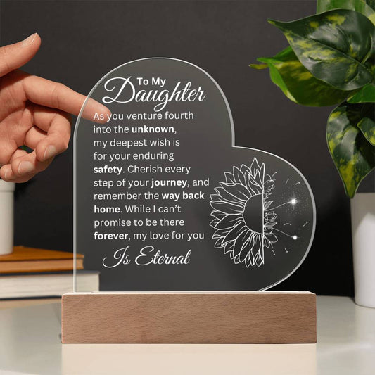 To My Daughter | My Love For You Is Eternal | Printed Heart Acrylic Plaque