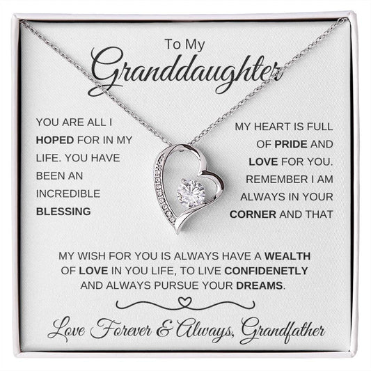 To My Granddaughter | I Am Always In Your Corner | Forever Love Necklace