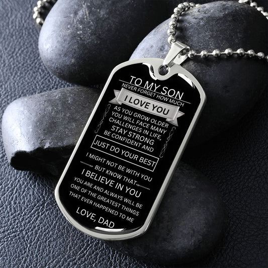 To My Son | Just Do Your Best | Dog Tag