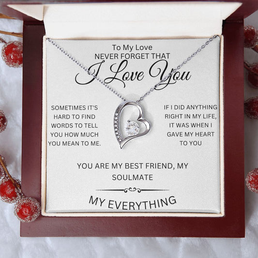 To My Love | Never Forget | Forever Love Necklace