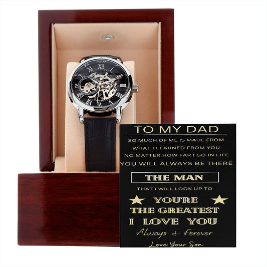 To My Dad | You're The Greatest | Men's Openwork Watch