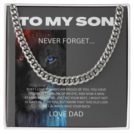 To My Son | Never Forget | Cuban Link Chain