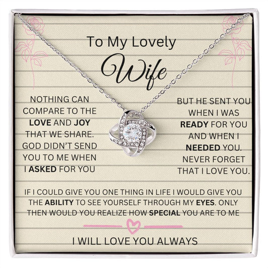 To My Wife | Nothing Can Compare | Love Knot Necklacce