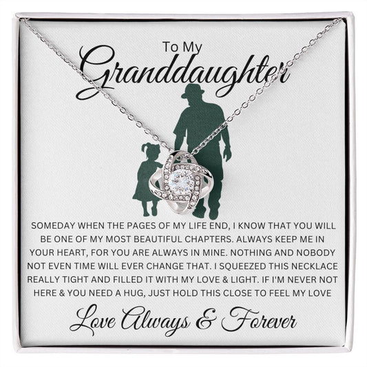 To My Granddaughter | My Most Beautiful Chapter | Love Knot Necklace