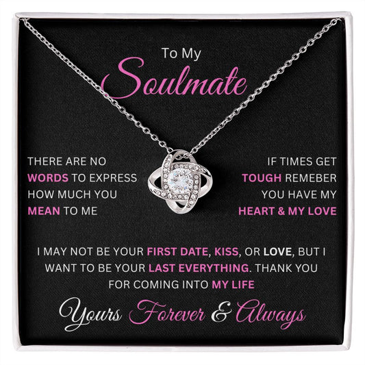 To My Soulmate | No Words | Love Knot Necklace
