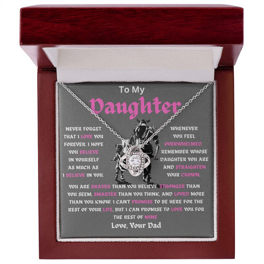 To My Daughter | Remember Whose Daughter You Are | Love Knot Necklace