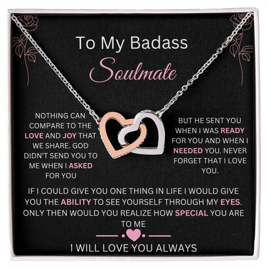 To My Soulmate | Nothing Can Compare | Interlocking Hearts Necklace