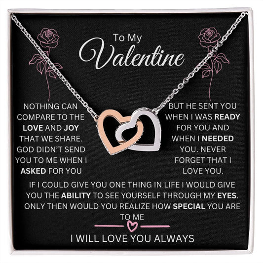 To My Valentine | Nothing Can Compare | Interlocking Heart Necklace