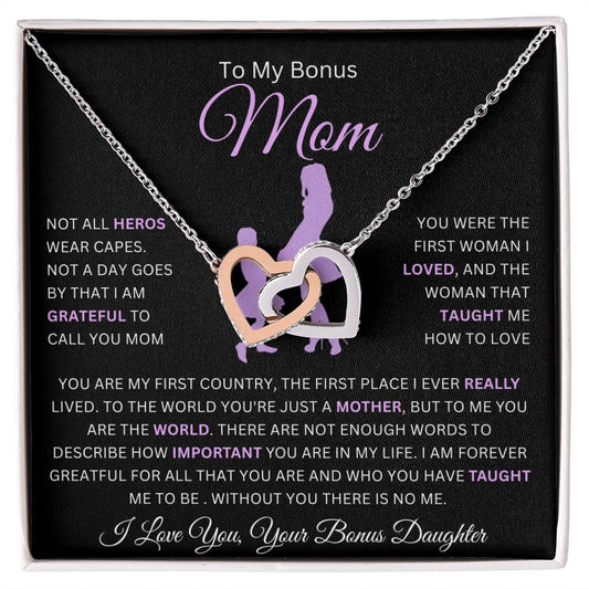 To My Bonus Mom | The First Place I Ever Really Lived | Interlocking Hearts Necklace