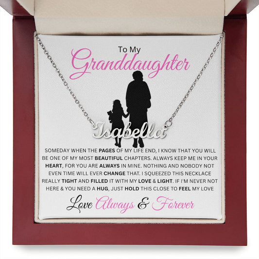 To My Granddaughter | My Most Beautiful Chapter | Personalized Name Necklace