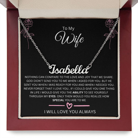 To My Wife | Nothing Can Compare | Personalized Name Necklace